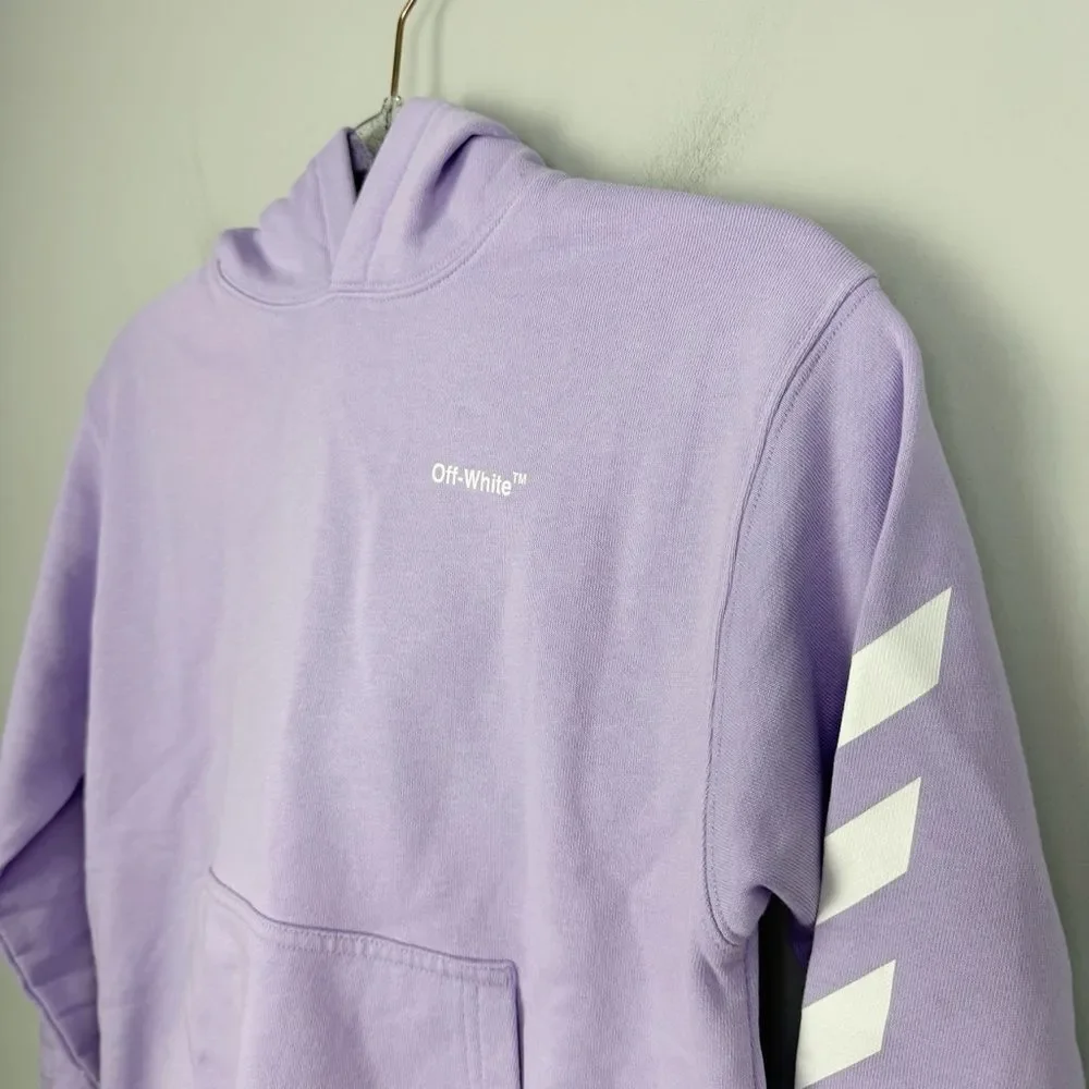 OFF-WHITE | NEW Kid’s Light Purple & White Cotton Logo Hoodie Youth Size 10